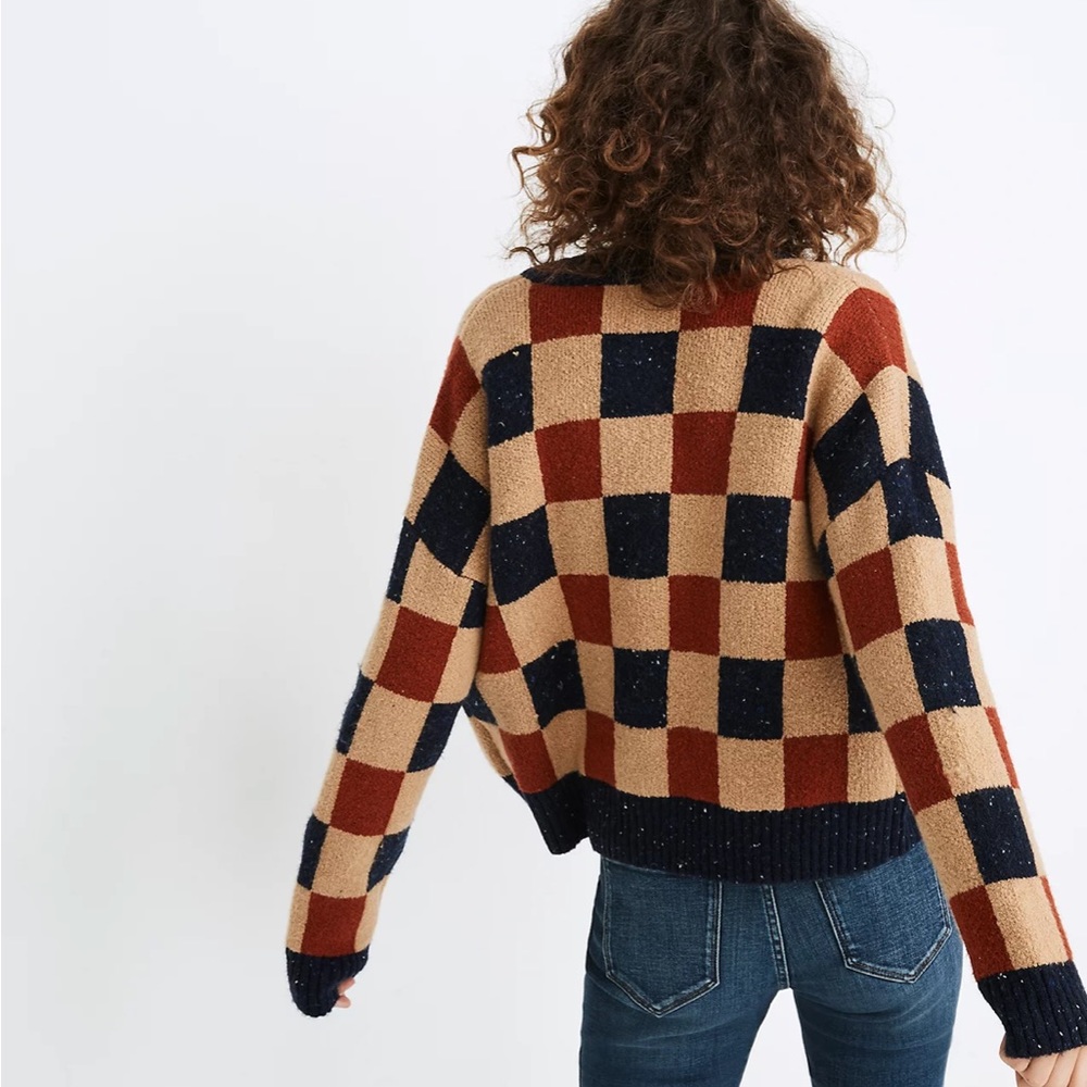 Madewell Checkered Colburne Cardigan Size Small